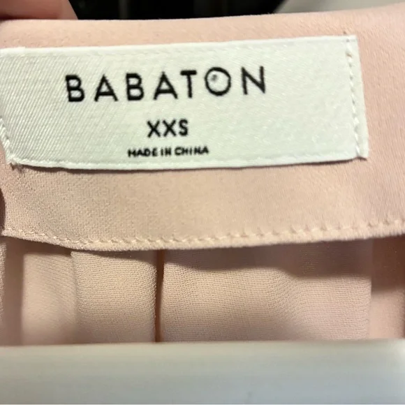 Babaton Button-Front V-Neck Mini Dress | XXS | Camille Light Pink - Picture 5 of 5